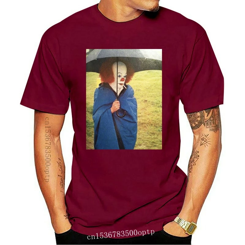 

New Summer Style Fashion Men Pennywise It Tim Curry Smoking Funny Parody Movie Fan T Shirt