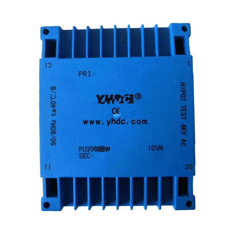 PU3908BW мощность 10 ВА вход 2*115 в Выход 2*15 Инкапсулированный трансформатор PCB