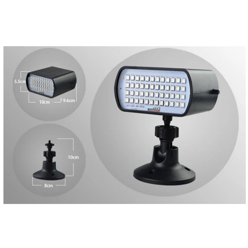 48 светодиодный RGB сценический светильник стробоскоп вспышка голосовое