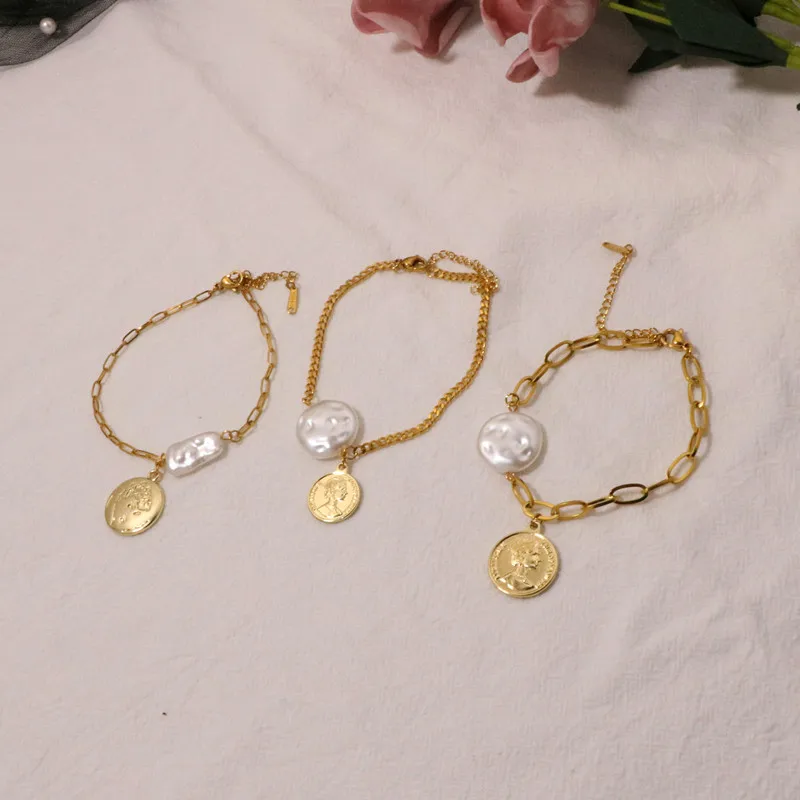 

Браслет Han edition из золотистой титановой стали, не выцветает, как браслет с преувеличенной модной нишевой конструкцией микс Mr Act женская роль