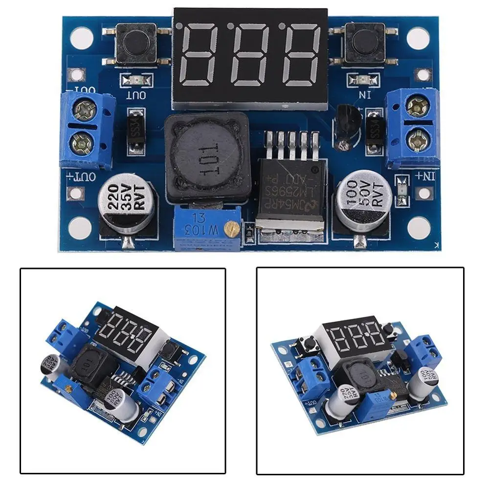 

LM2596S high-power step-down module DC-DC adjustable voltage regulator power module with digital display blue board