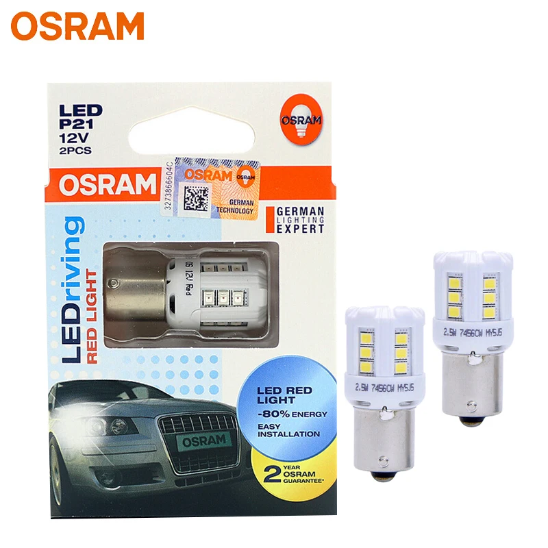 OSRAM СВЕТОДИОДНЫЙ красный цвет P21W Стандартный подходящий 7456R S25 1156 автомобильный