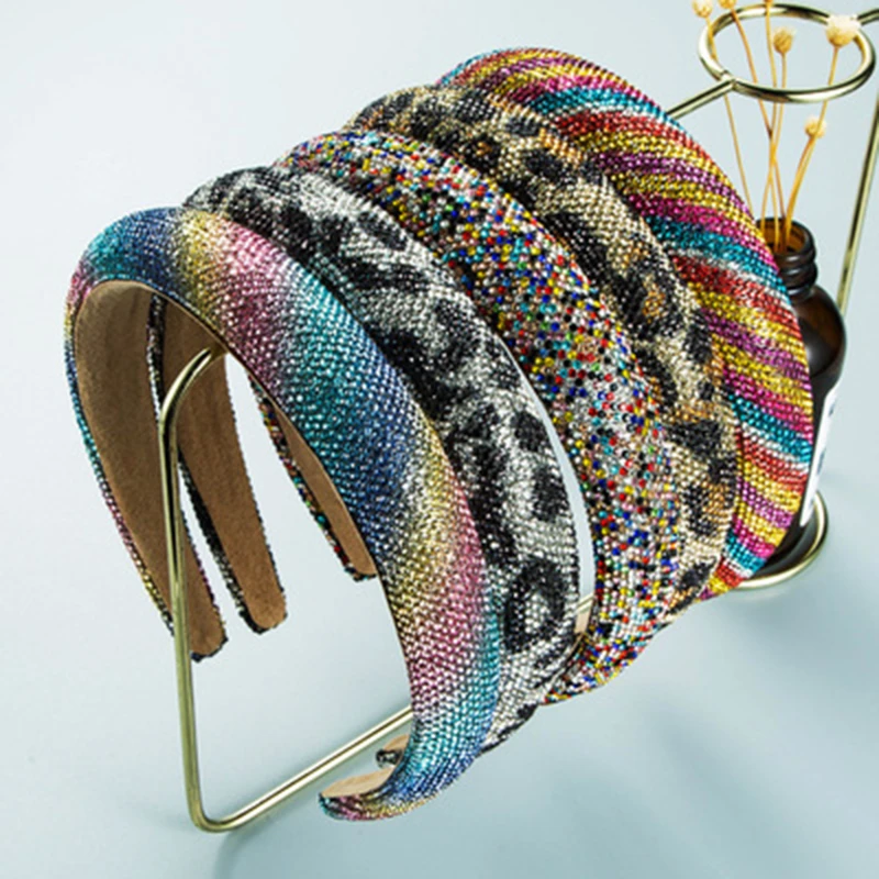 

2022 красочные блестящие повязки для волос Стразы для женщин Роскошные блестящие мягкие алмазные кристаллы для вечерние аксессуары для воло...