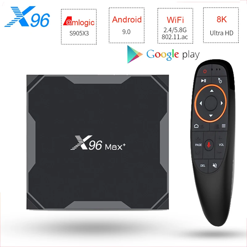 2020 большая распродажа ТВ приставка Android 9 0 X96 MAX Plus Amlogice S905X3 4 Гб 64 8 к 1000 м медиаплеер