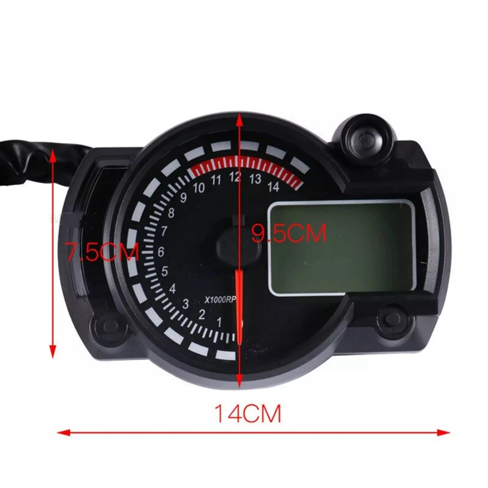 

Motorcycle Speedometer LCD 14000RPM MAX 299 Kmh Mph 7 Colors Odometer for Universal Motorcycle Digital Speedometer
