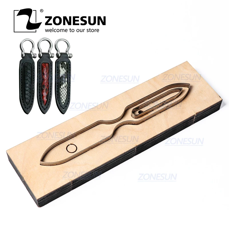 ZONESUN S002 изготовленный на заказ кожаный брелок для ключей высечки ручной работы