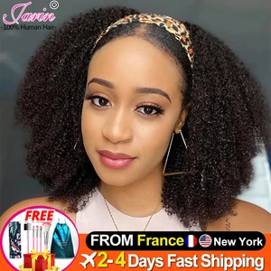 Афро кудрявые вьющиеся головные парики, парик плотностью 200% из человеческих волос, бесклеевая свободная головная повязка для черных женщин, афро вьющиеся волосы Remy Jarin
