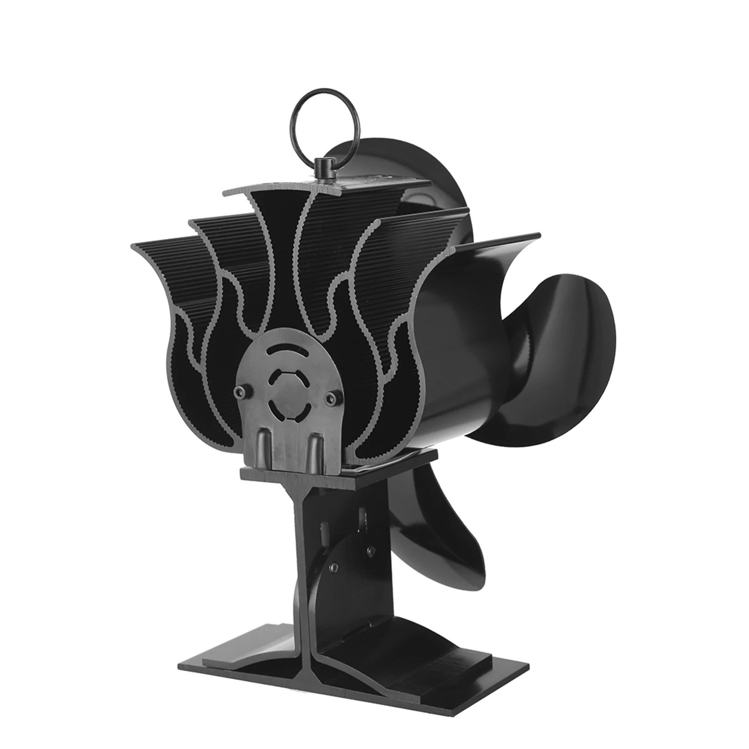 Черный камин 4 лезвия рабочая деревянная горелка Ecofan тихая домашняя фотография