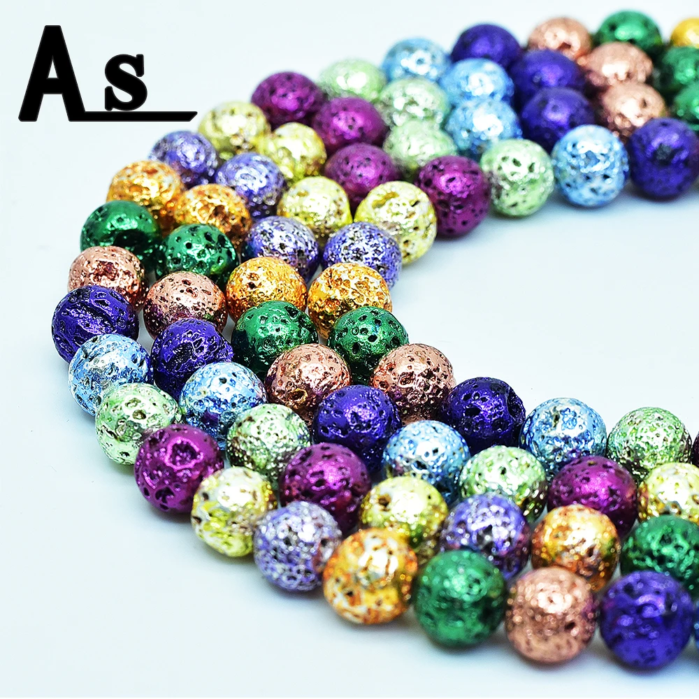 Круглые широкие бусины Asingeloo из лавового гематита с натуральным камнем нитка 10 мм