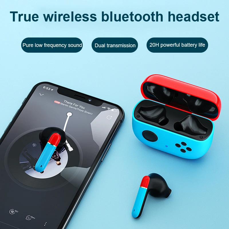 

1pc New TWS Bluetooth-compatible Headset Game Headphones Colorful Wireless Headphones Low Delay Continued Hanging Person F2