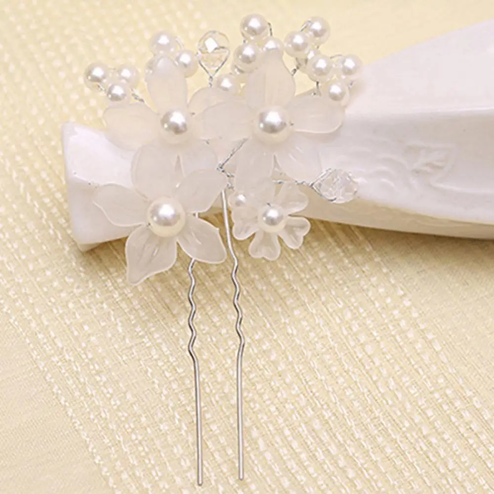 

uxury Flower Faux Pearl Headband Handmade Crystal Hairband Crown Bride Wedding Women Hairband Tiara Children Hair Accessory