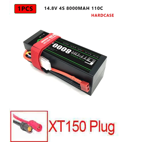 1PCS4S8000HARDXT150 DXF Lipo батарея 4S 8000mah 8400mah 14,8 V 110C 220C Hardcase для 1/8 1/10 масштаб Электрический радиоуправляемый Багги Truggy гусеничный автомобиль - Цвет: 1PCS4S8000HARDXT150