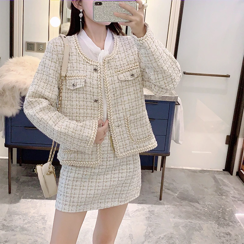 HAMALIEL Высококачественная роскошная женская шерстяная комплект из двух предметов