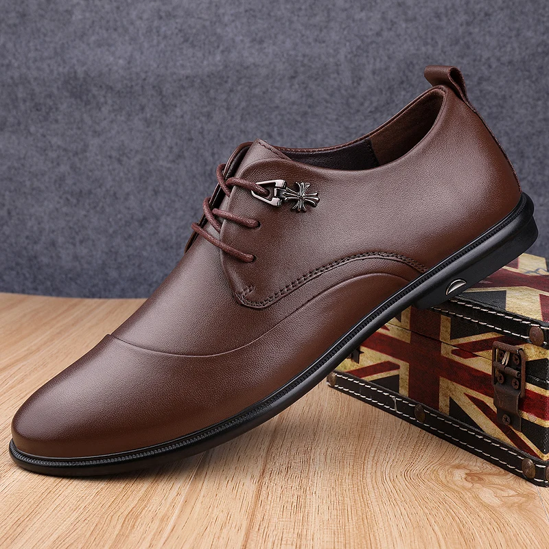 

2021 Men's Shoes Casual Luxury Oxford Genuine Leather Formal Shoes Business Classic Shoes Fashion Elegant Oxford Shoes For Men