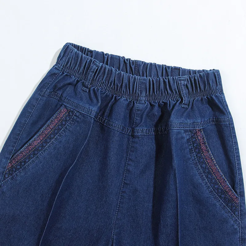Повседневные джинсовые Капри женские летние брюки до щиколотки джинсы с высокой