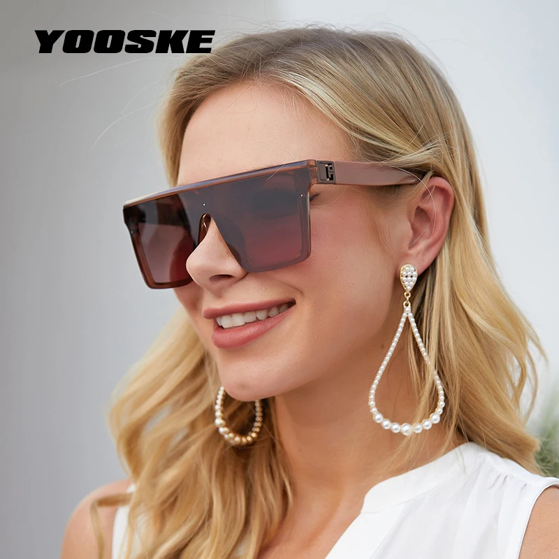 

YOOSKE Oversized Shades Sunglasses Women Luxury Brand Designer Square Glasses Female Big Frame Vintage Retro Sunglass UV400