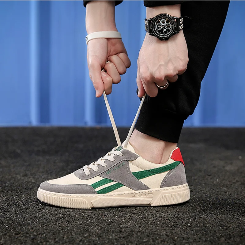 

2021 Spring and Autumn Men's Shoes New Canvas Shoes Wild Tide Shoes Casual Student Board Shoes Breathable Sports