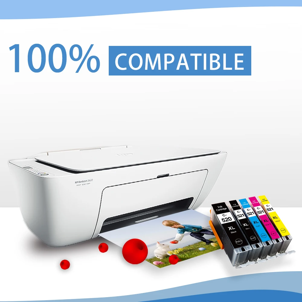 Чернильные картриджи Labelwell PGI 520 CLI 521 Замена для Canon PIXMA iP3600 4600 4700 MP 540 550 560 620 630 640 MX860
