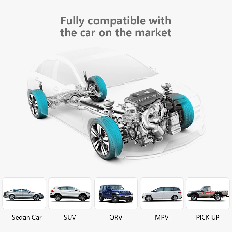 Vtopek Car TPMS 4 Tyres Car Tire Pressure Monitoring System Wireless Auto Alarm USB or Solar Charging HD Digital LCD Display