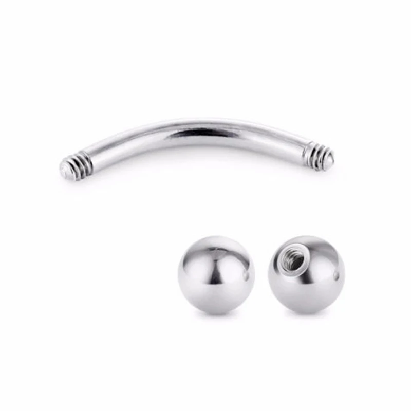 10PCS 16G Steel Curved Barbell Ball Banana Eyebrow Ear Rings Piercing Titanium Anodized Color for Body Jewelry | Украшения и