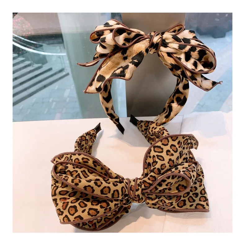 

Korean version of the original retrostyle leopard print headband multilayer bow headband fairy series headband accessoriesWomen
