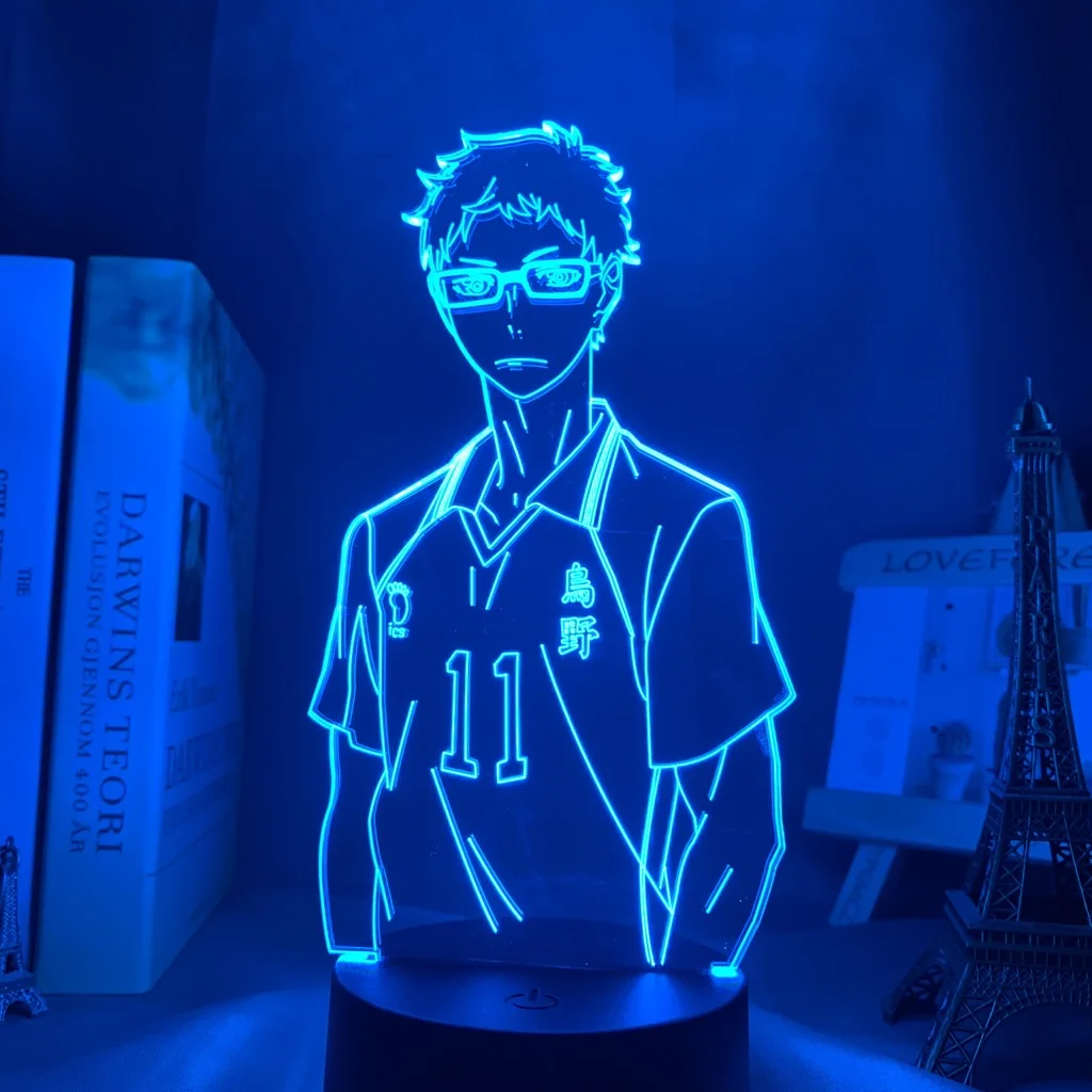 

Haikyuu Kei Tsukishima светодиодный ночсветильник лампа для спальни Декор Светильник для детей подарок на день рождения Haikyu Tsukishima 3d лампа