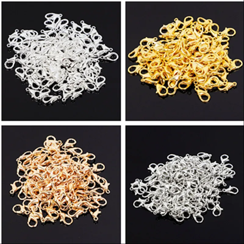 

Jewelry Accessories DIY 12mm Metal Lobster Clasps Hooks Bracelet End Connectors For Jewelry Making DIY Necklace Buckle A2211