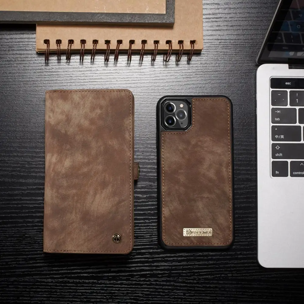 Кожаный чехол кошелек CaseMe в стиле ретро подходит для iphone 11Pro XS XR Max кожаный