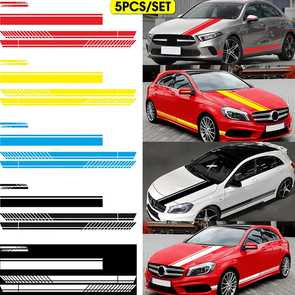 

5 шт./компл. модная гоночная Спортивная длинная полоса грузовик DIY универсальная боковая наклейка для автомобиля