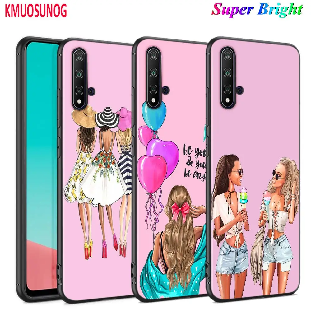 

Black Cover Fashion Mom Dad Baby Girl for Huawei Nova 5 3i P Smart Z Plus 2019 P30 P20 Pro P10 P9 P8 Lite Plus Phone Case
