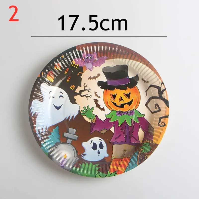 

10pcs Disposable Paper Dinner Plate Halloween Carnival Party Party Plate Halloween Tableware Party Tableware