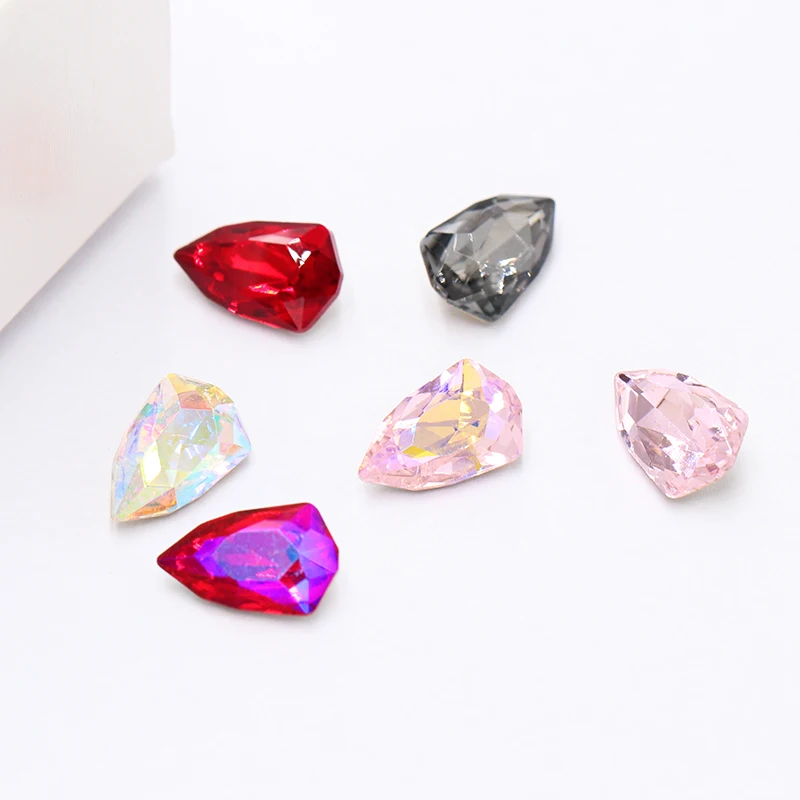 

Red Pink Glitter Bright Shield Colorful Craft Gems Crystal AB K9 Glass Rhinestones Applique accessories Fancy Stones for Craft Glue on Christmas Clothing Jewelry Decoration dresses