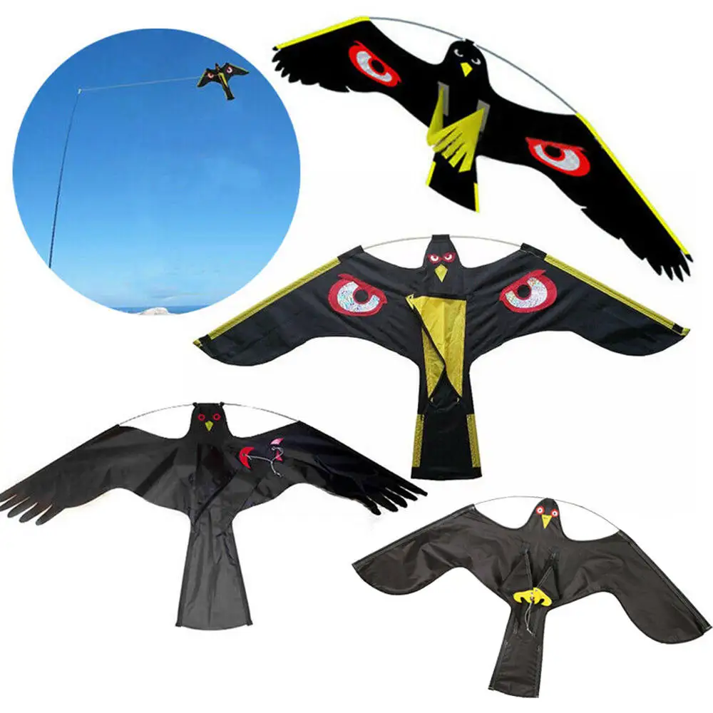 Black Flying Hawk Kite Bird Scarer For Garden Scarecrow Yard House Home Decor Singer | Repellents