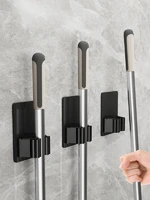 wall mounted mop organizer broom clip 304 stainless steel mop holder black brush broom hanger bathroom multi purpose hook