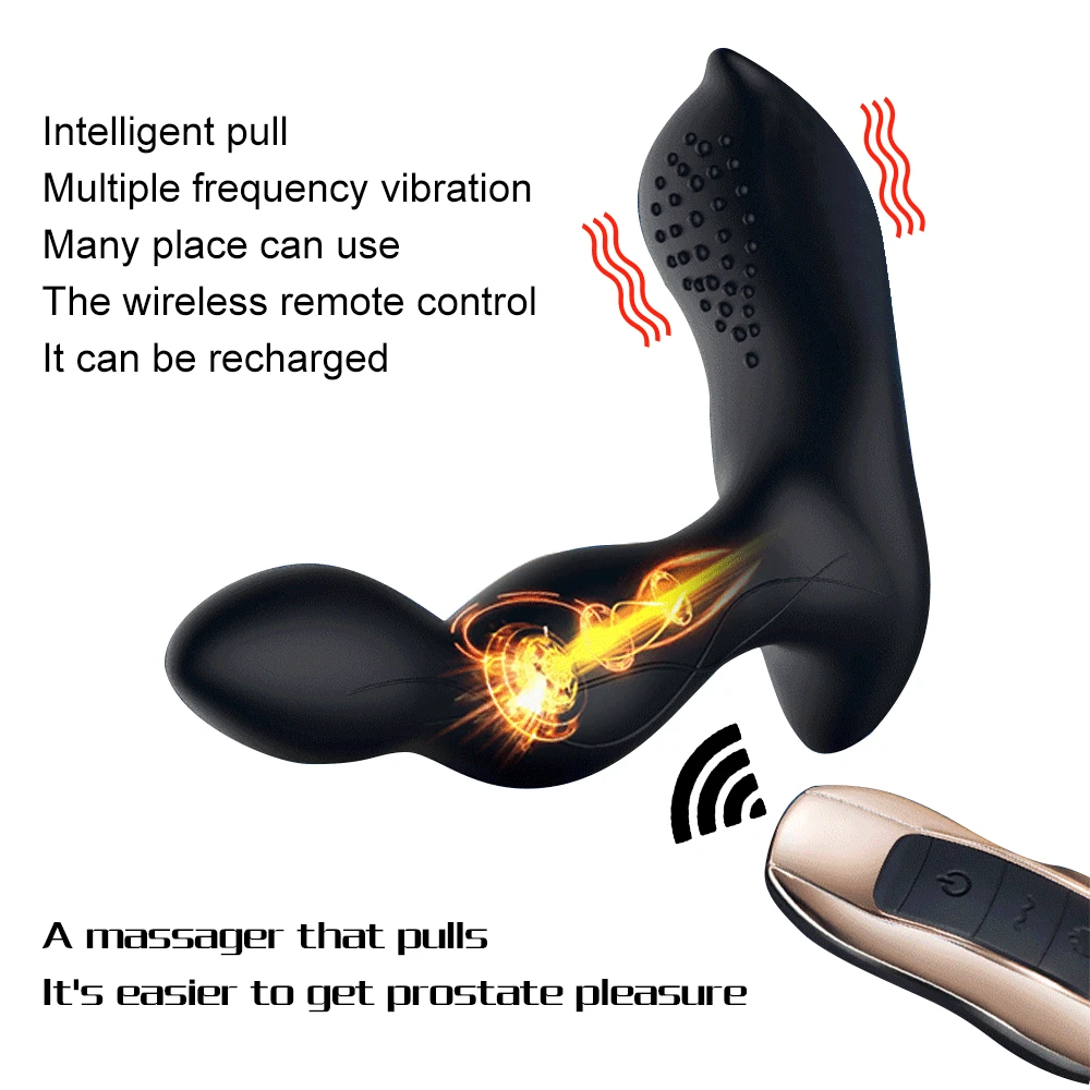 Heating Bending Anal Plug Vibrator Male Prostate Massager G-Spot Stimulator Wireless Remote Butt Plugs Machine Sex Toys For Man | Красота и