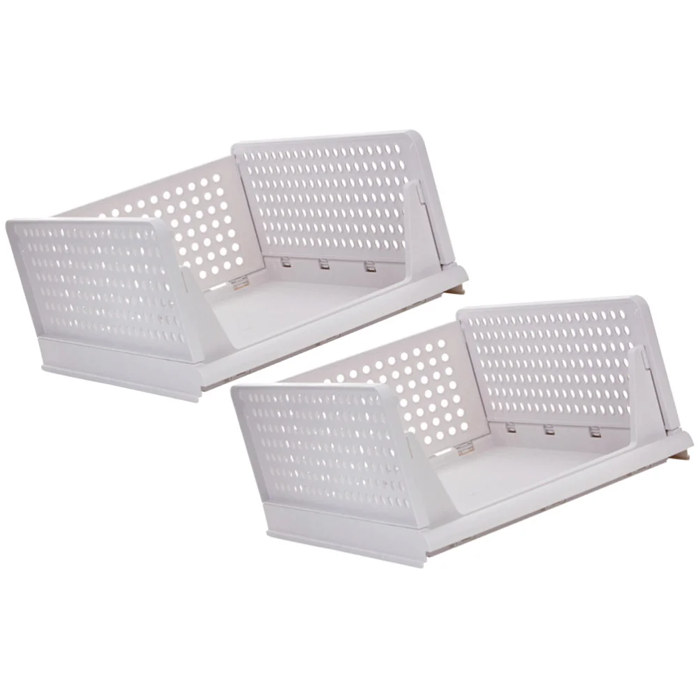 

2PCS Drawer Type Clothes Holders Stackable Bedroom Closet Organization Rack