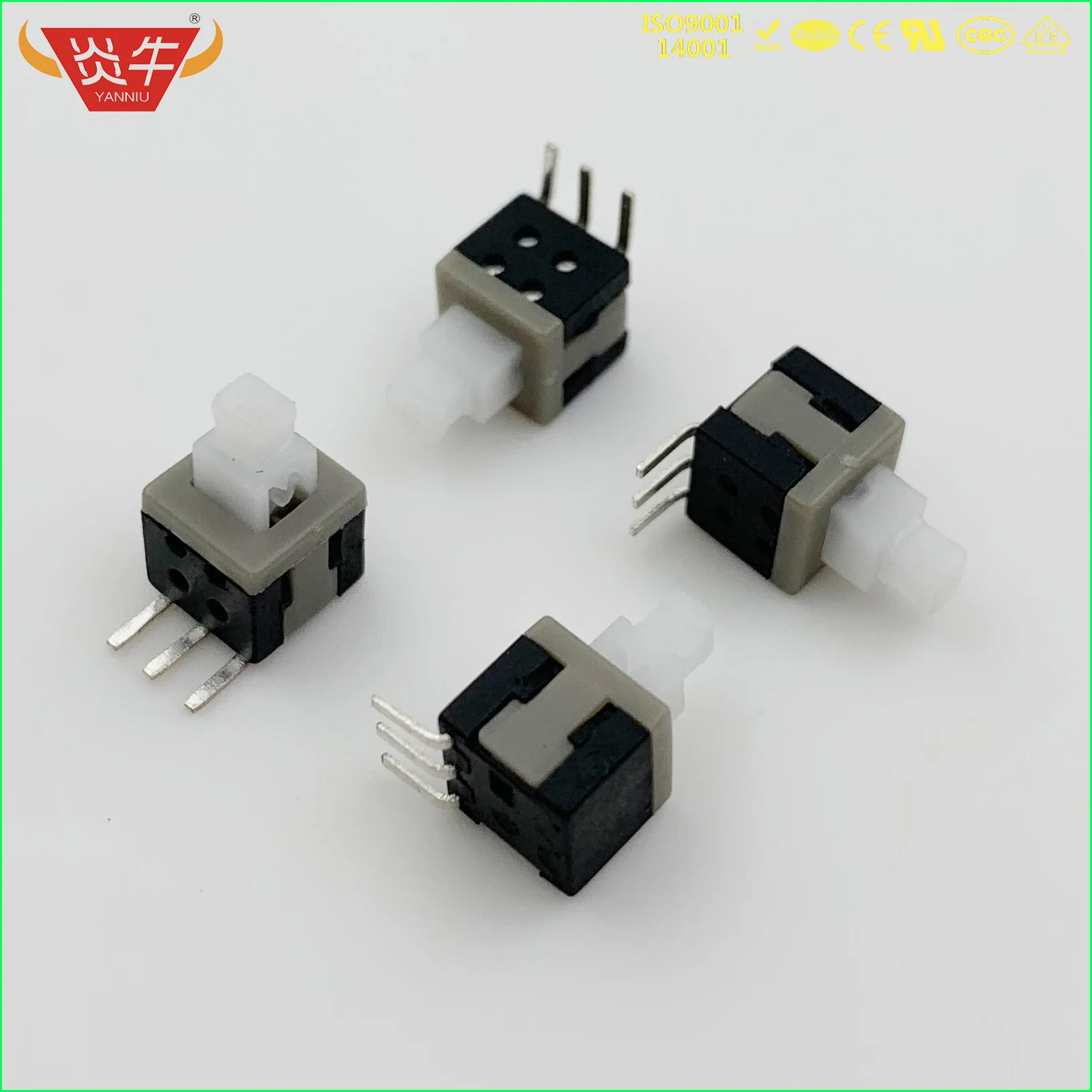 

5.8 SWITCH 3PIN SMT SMD SILVER PLATING 5.8*5.8 SELF LOCKING RESET PCB KEYBOARD MICRO PUSH TACTILE POWER LOCK ON OFF LATCHING
