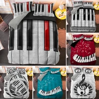 piano keyboard bedding set 23pcs musical instrument quilt cover with pillowcase soft microfiber duvet covers drop shipping