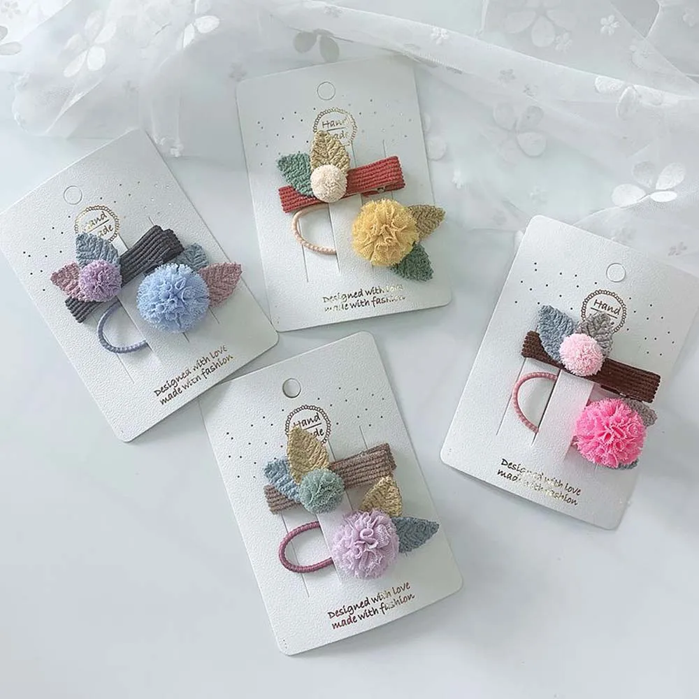 2 шт./компл. детское кружевное платье с пушистым помпоном кролик на подкладке