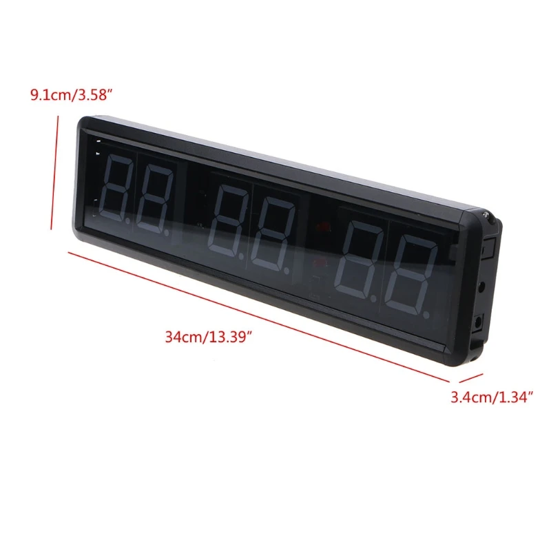 

1.8 Inch 6-digit Gym Timer Stopwatch with Remote for Gym Fitness Training Ideal Interval Timer Clock Red and Blue 37ME