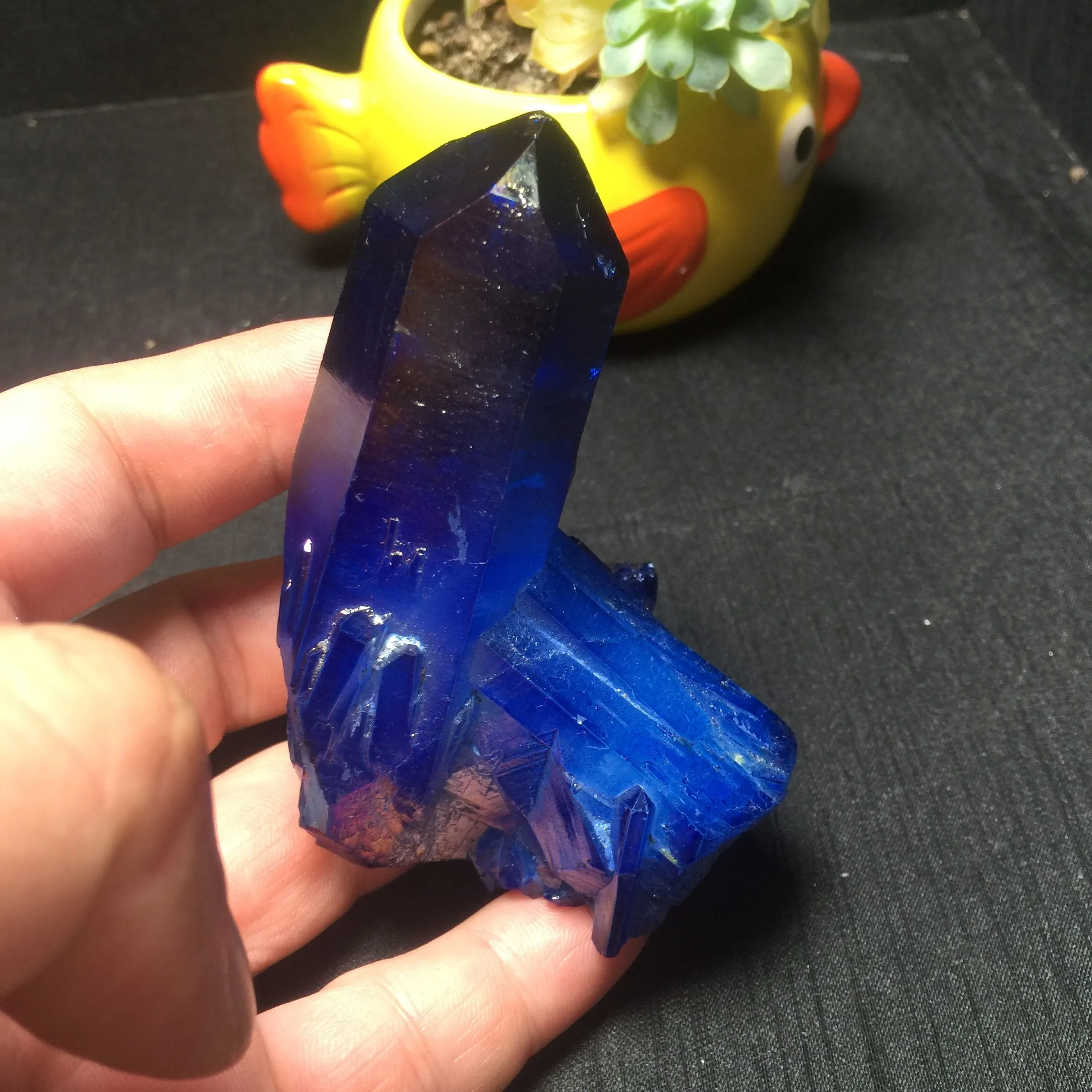 Покрытый голубой кристалл необработанный камень образец кварц кристалл|Камни| |