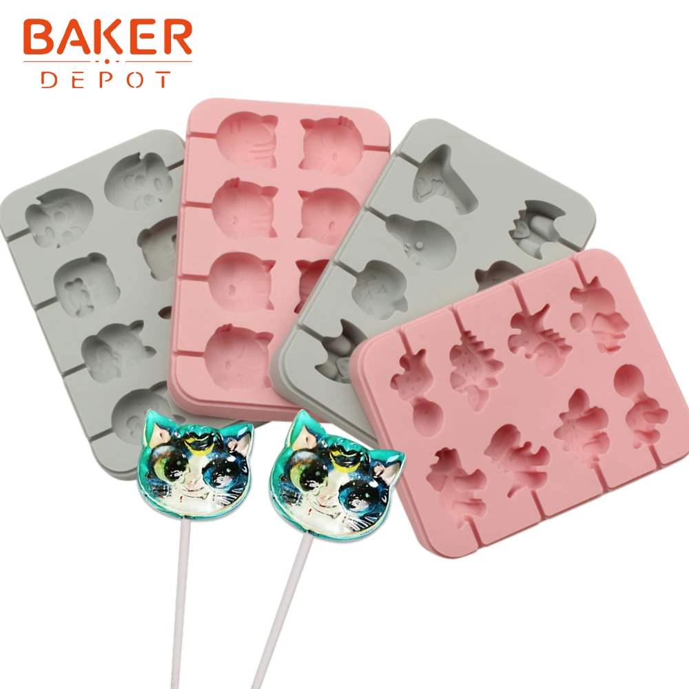 BAKER DEPOT силиконовая форма для леденца в форме динозавра Конфета gummy помадка 8