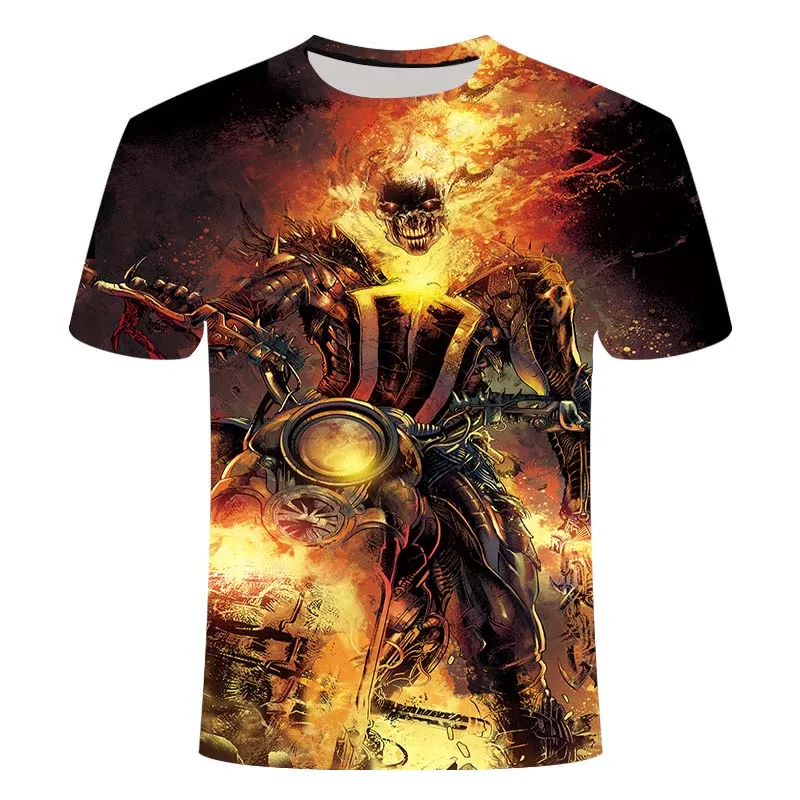 

Fashionable Men's 3d T-shirt All-match Street Skull Print T-shirt O-neck Short Sleeve Top High Quality Men's Top Short Sleeve