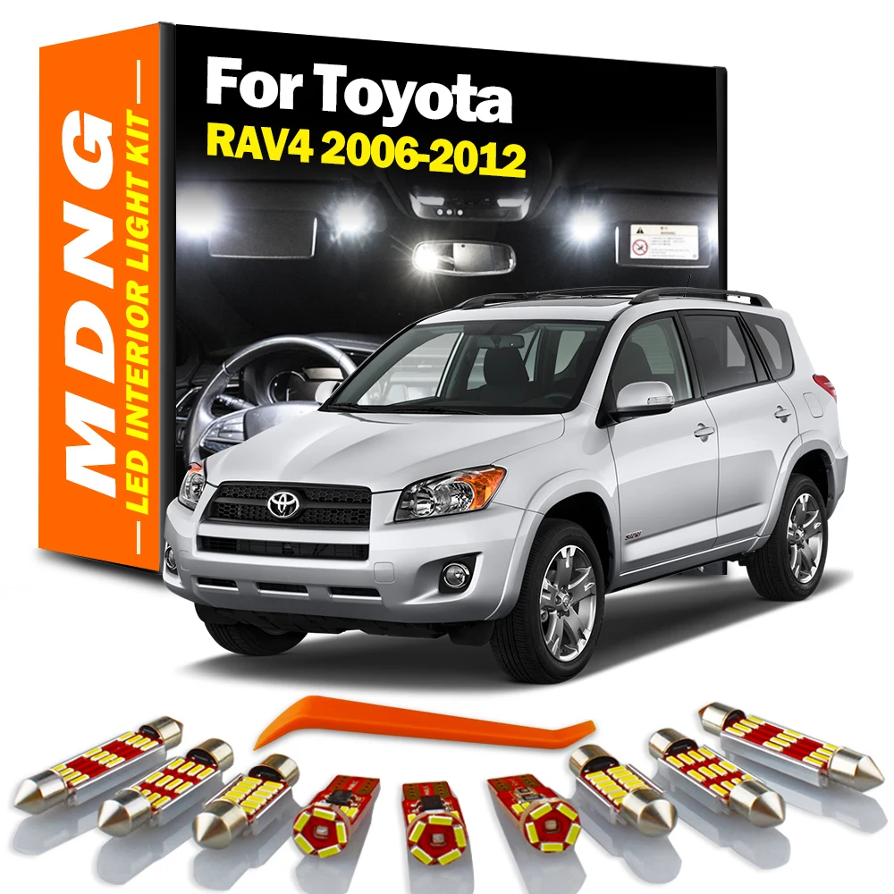 10 шт. внутренний светодиодный для 2006-2012 Toyota RAV4 Canbus автомобиль лампы в маскирующем
