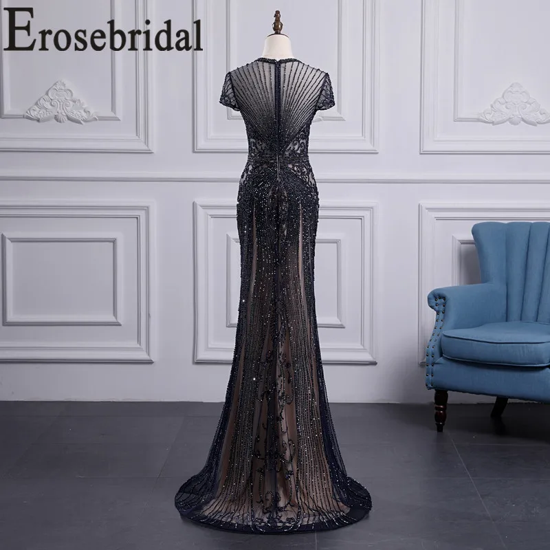Erosebridal, короткий рукав, Русалка, вечернее платье с бюстгальтером, элегантное, на молнии, сзади, длинное, официальное, женское, вечернее платье, платье для вечеринки