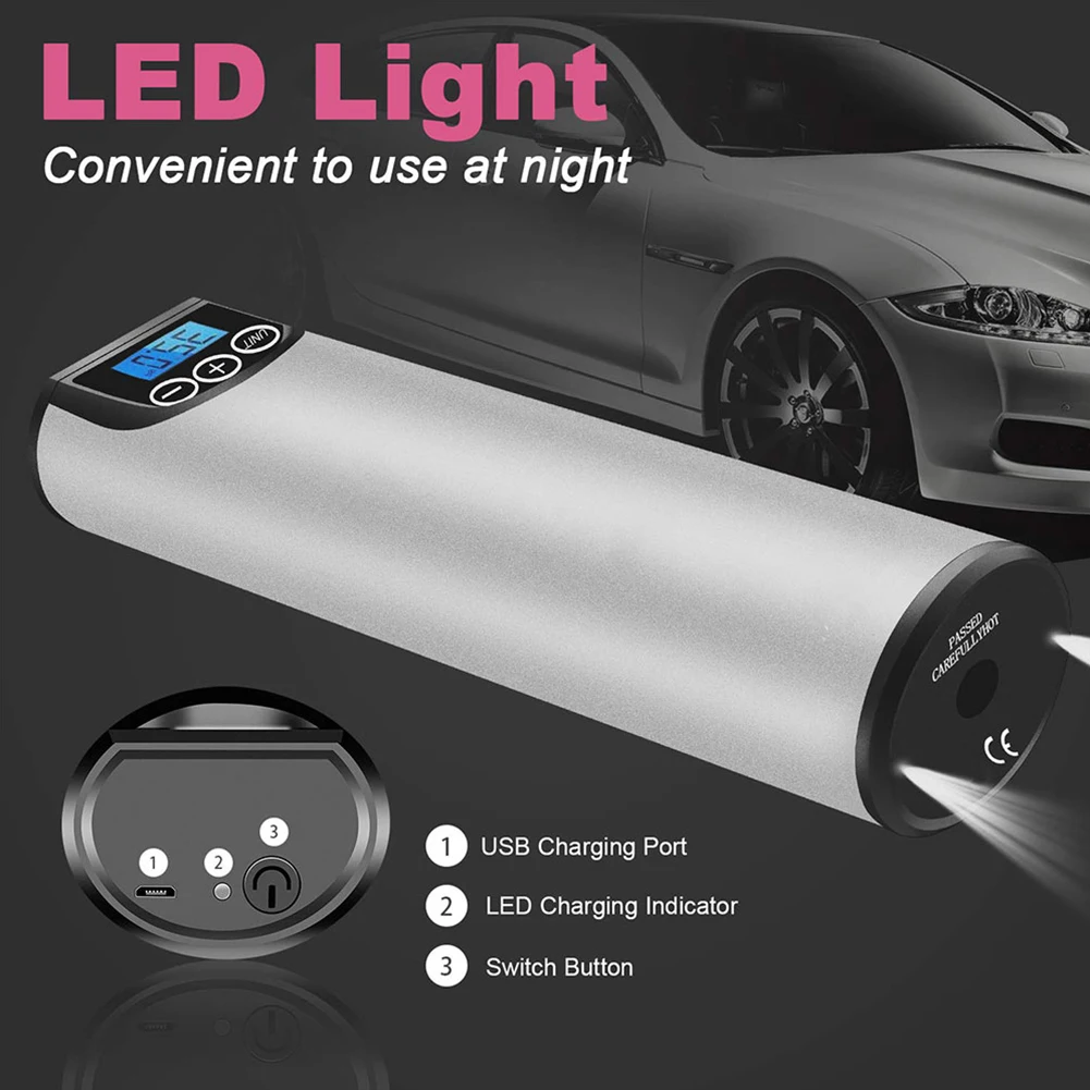 

NEW Wireless 150PSI Air Compressor Outdoor Anti-resistance Repairing Parts Rechargeable Tire Inflator Pump for Car Bicycles