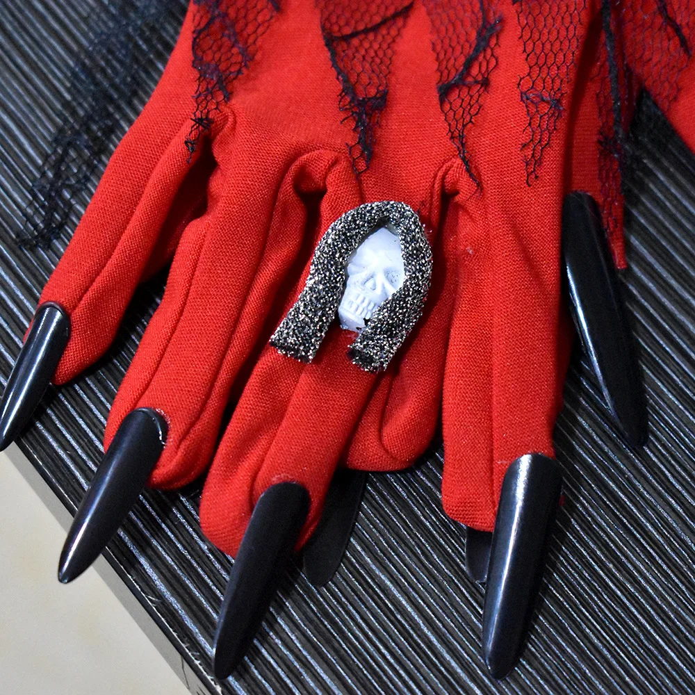 2 пары кружевные перчатки с черепом | Аксессуары для одежды