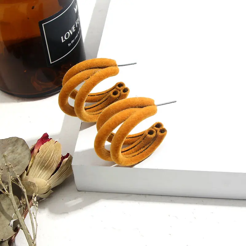 Женские бархатные серьги гвоздики JJFOUCS корейские зимние с бантами эффектные