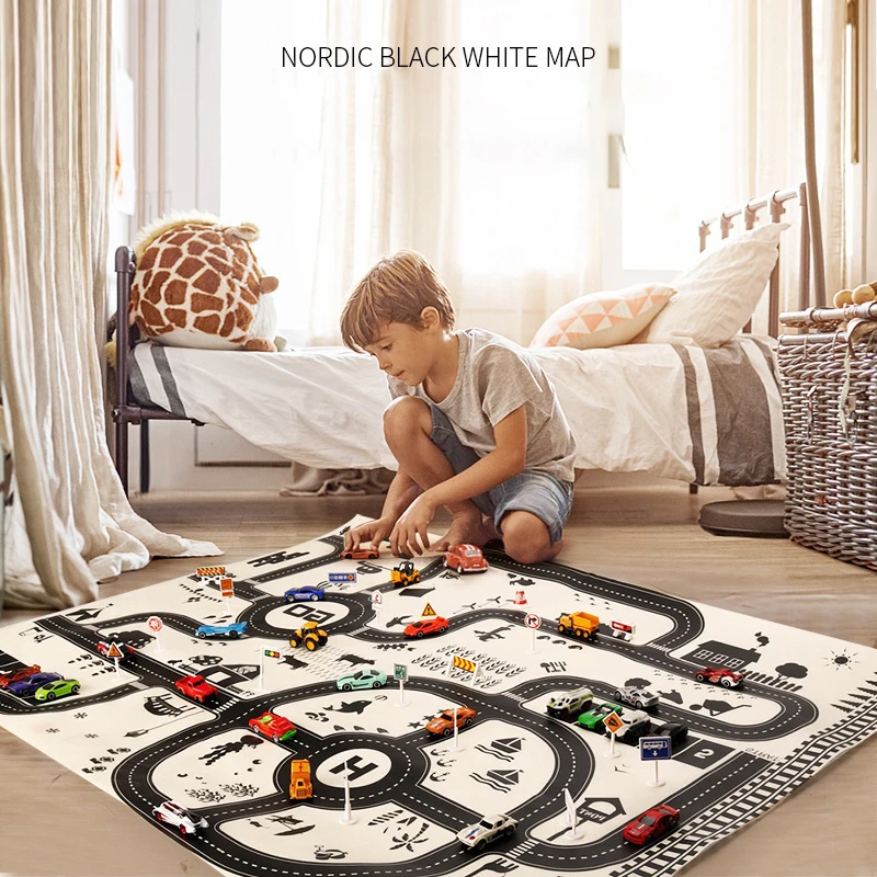 

Kids Toys City Roadmap Map Raffic Car Park Play Mat Kids Car Playmat Waterproof City Scene Country Gift For Children Toy 83*58CM