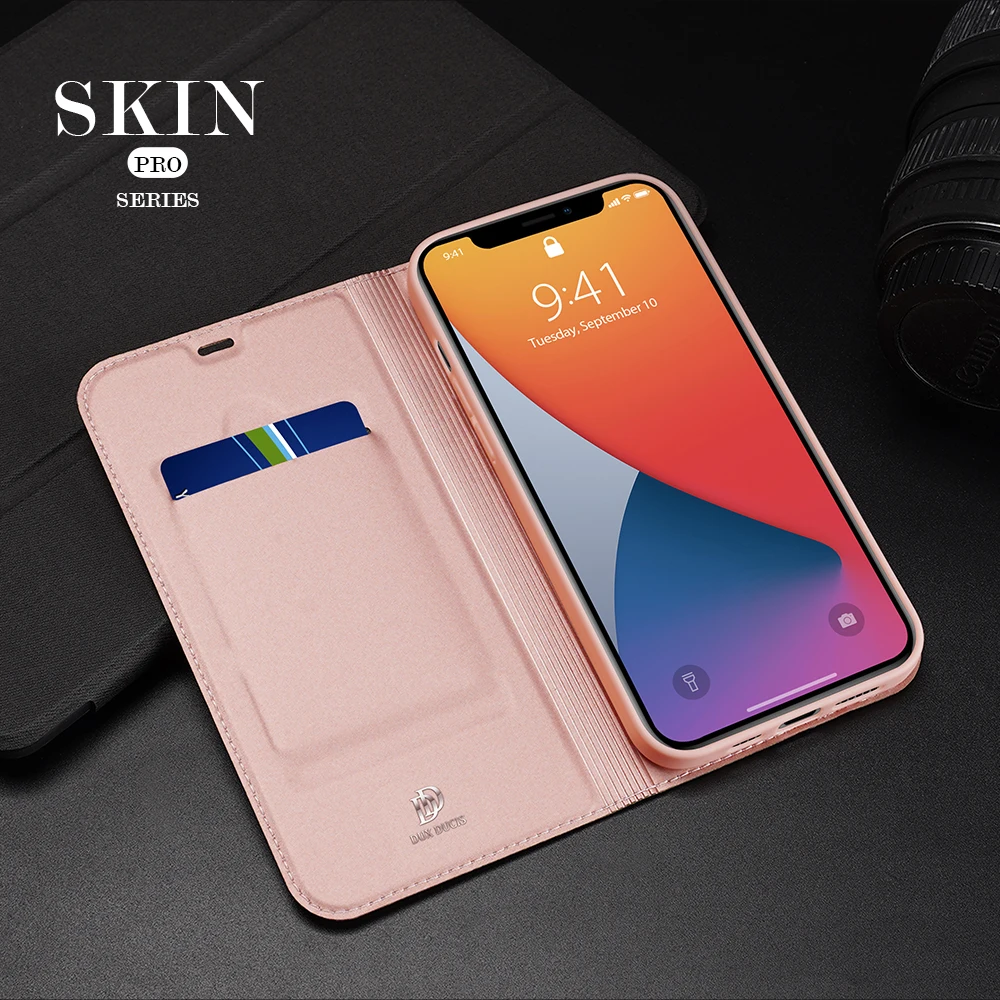Роскошный Магнитный кожаный чехол бумажник DUX DUCIS с откидной крышкой для iPhone 12 11 PRO